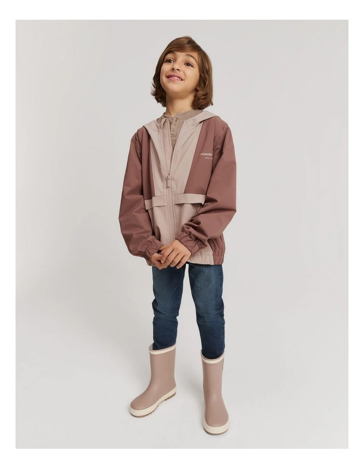 Zip Rain Jacket in Chocolate