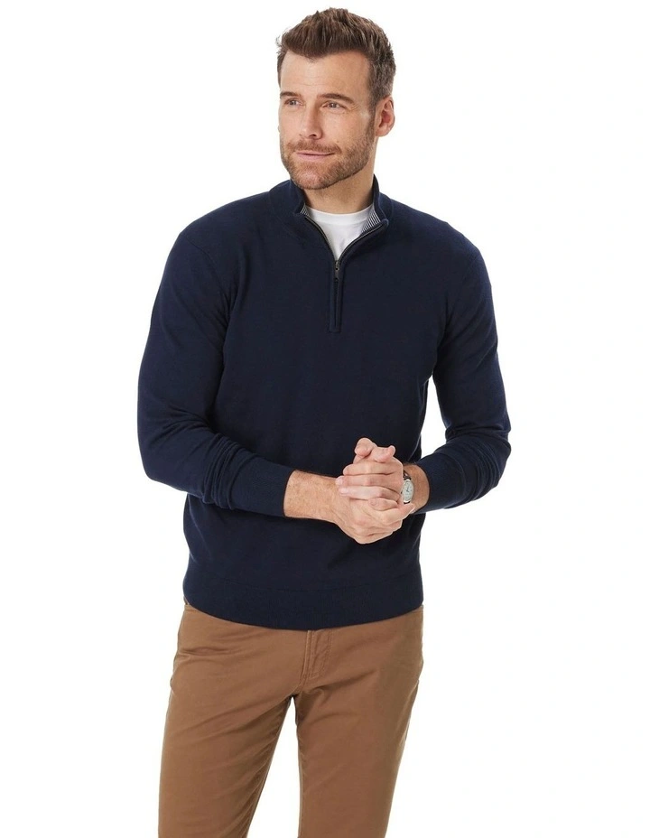 High Flex Half Zip Sweater in Navy