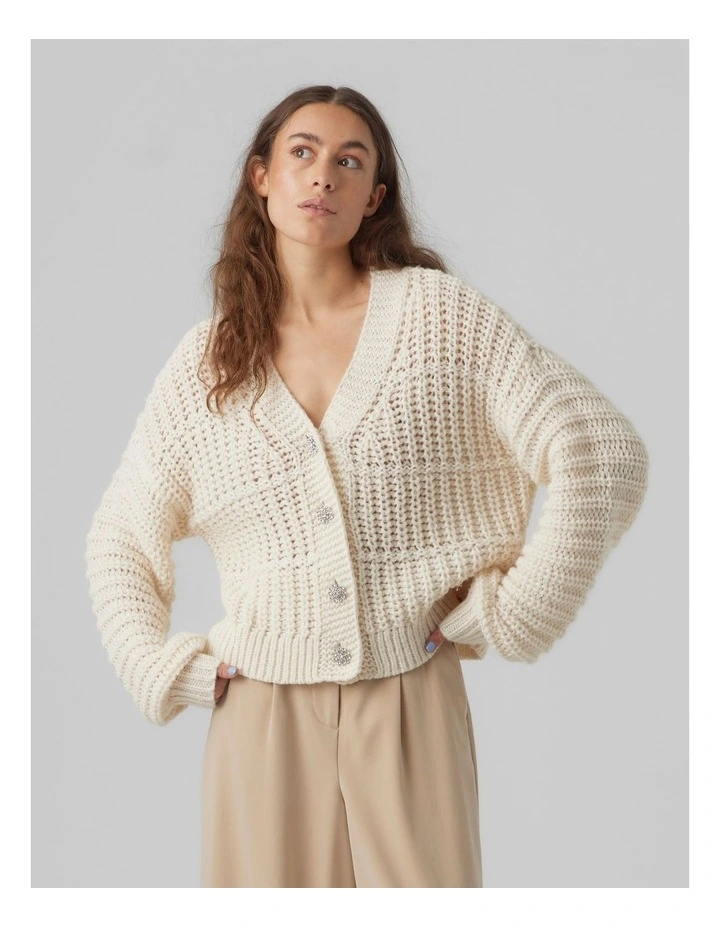 Smilla V-Neck Cardigan in Birch