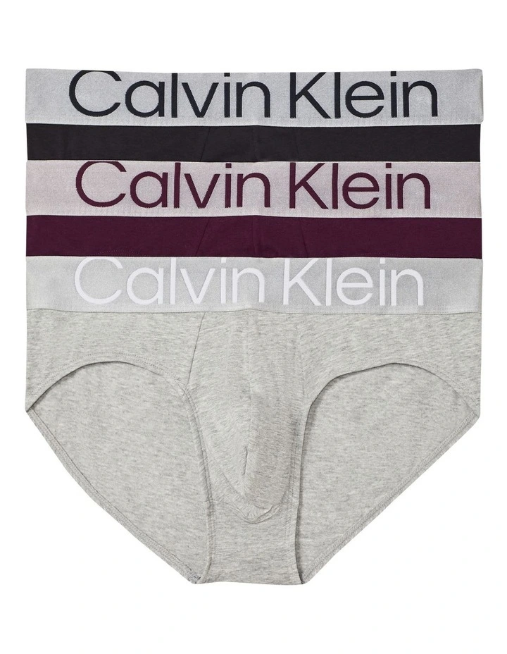 Reconsidered Steele Cotton Briefs 3 Pack in Grey heather/Rhone