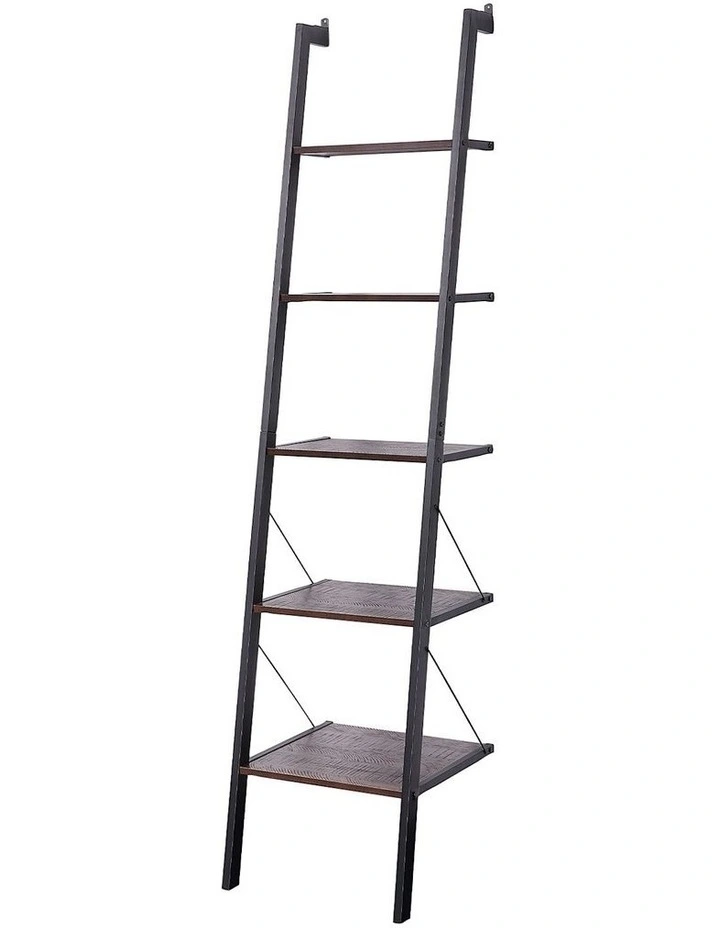 Amelia 5-Tier Ladder Shelf in Walnut