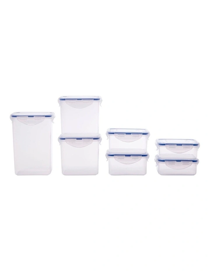 Classic Rectangular Food Storage Container Set with Lids 7 pack