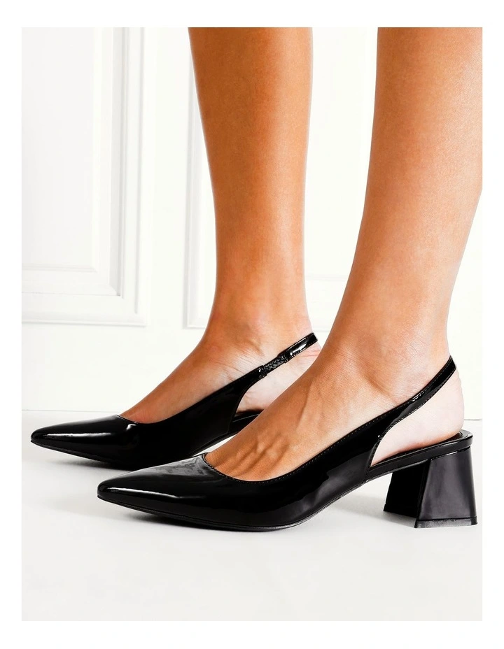 Abbey Heeled Shoes In Black Patent