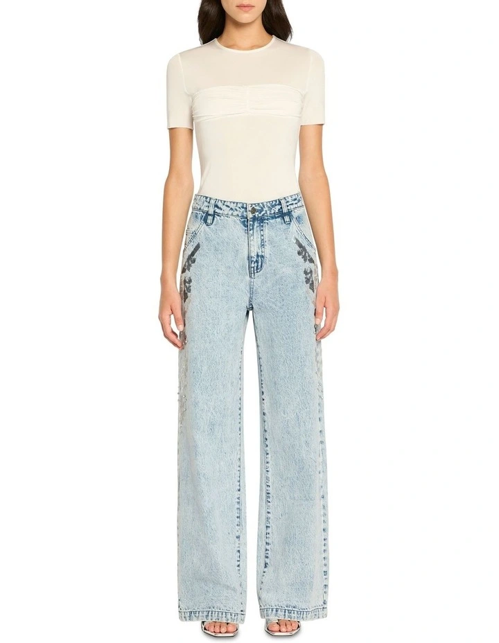 Wallflower Embellishment Jeans in Blue