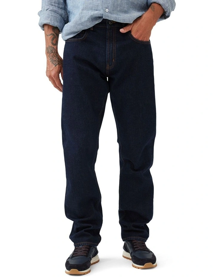 Bexley Relaxed Italian Short Leg Jeans in Raw Denim