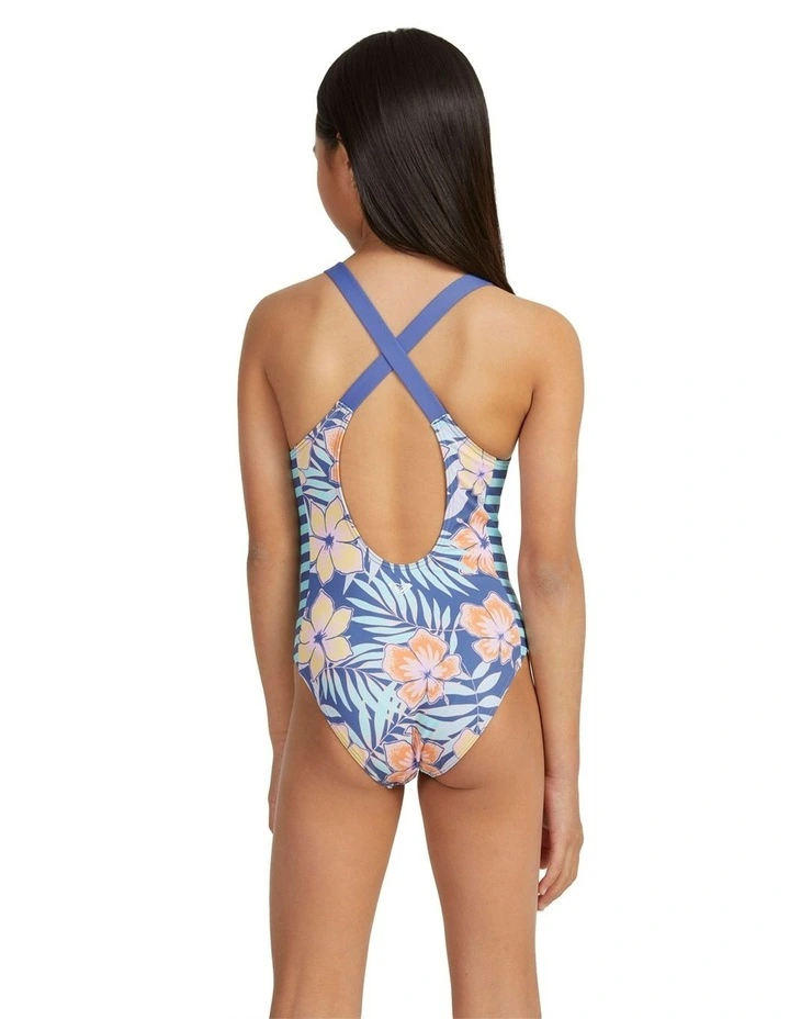 Cross Back One Piece Swimsuit in Marlin Funky Palm