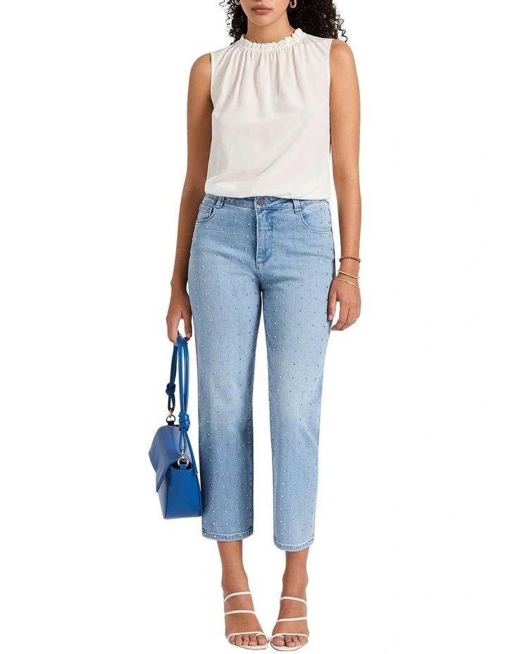 Florence Studded Jean in Ice Water