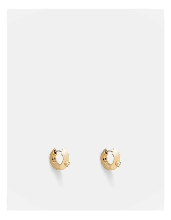 The Edge Huggie Hoop Earrings in Gold
