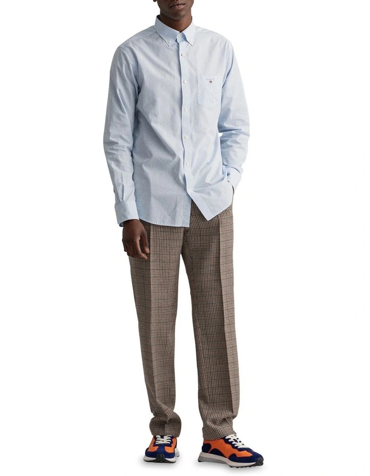 The Broadcloth Banker Long Sleeve Shirt in Blue