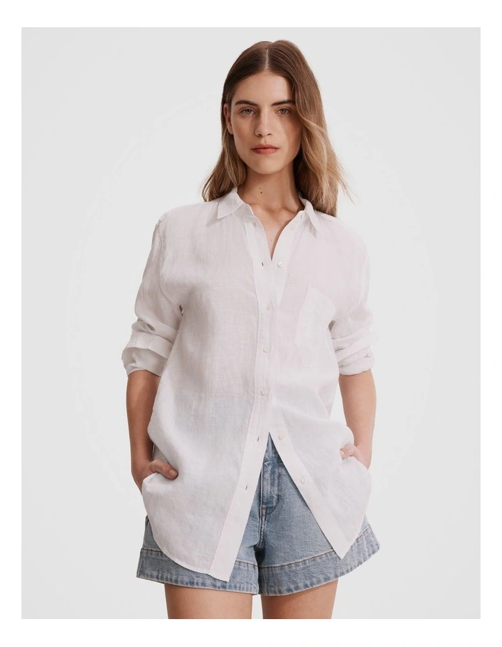 Organically Grown Linen Shirt in White