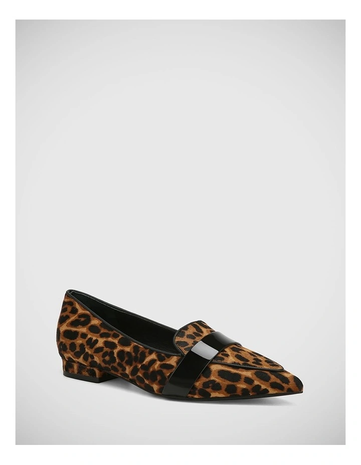 Merci Leather Loafer in Cognac Leopard Print