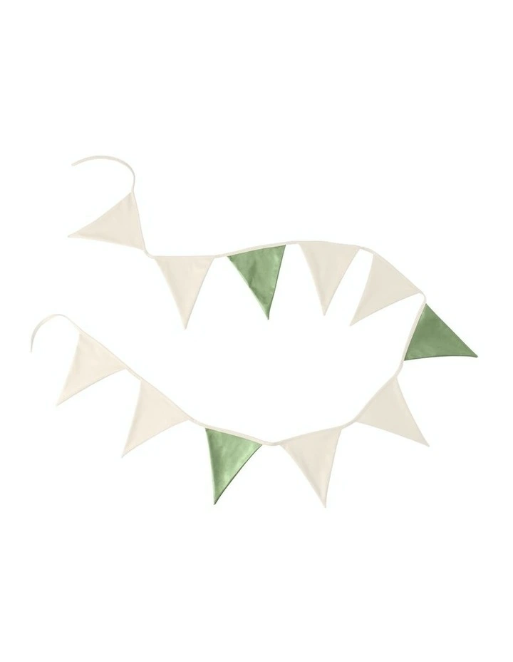 Garland Bunting Flags in Beige/Sage