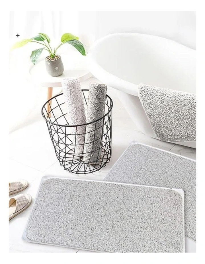 Non Slip Loofah Shower Mat, Wet Surface and Bathroom Safe Mat in Grey