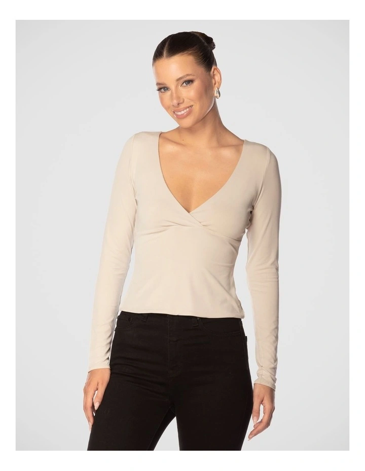 Chaya V Neck Top in Stone