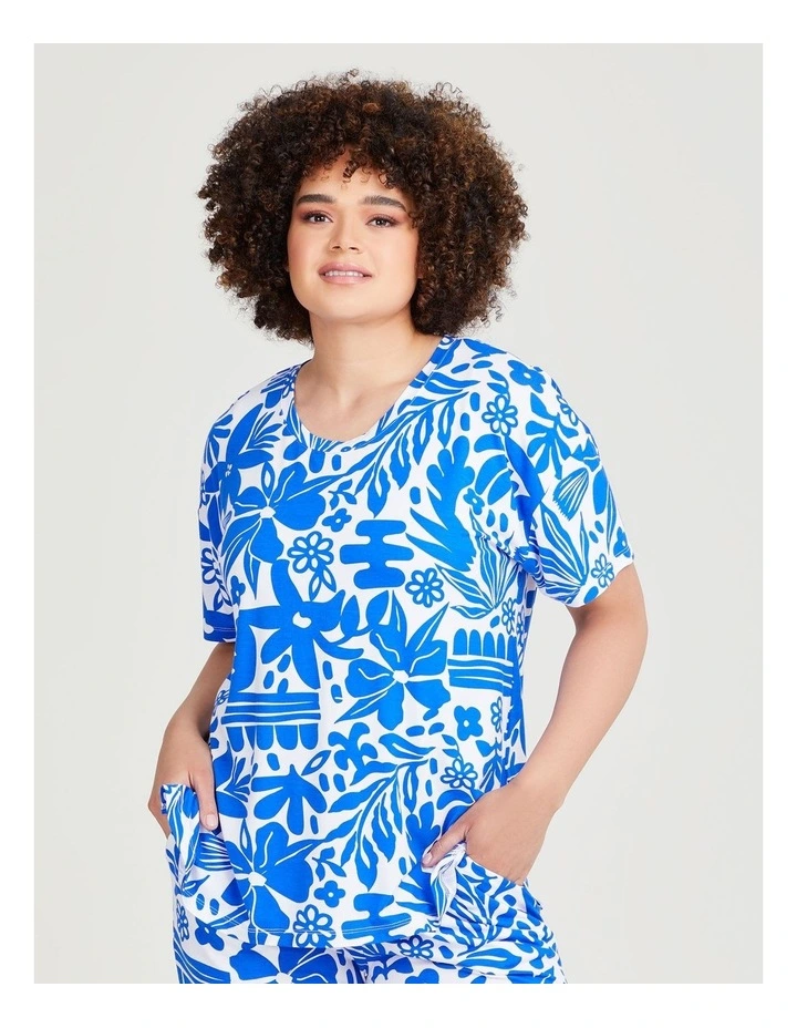 Bamboo Santorini Pyjama Top in Multi