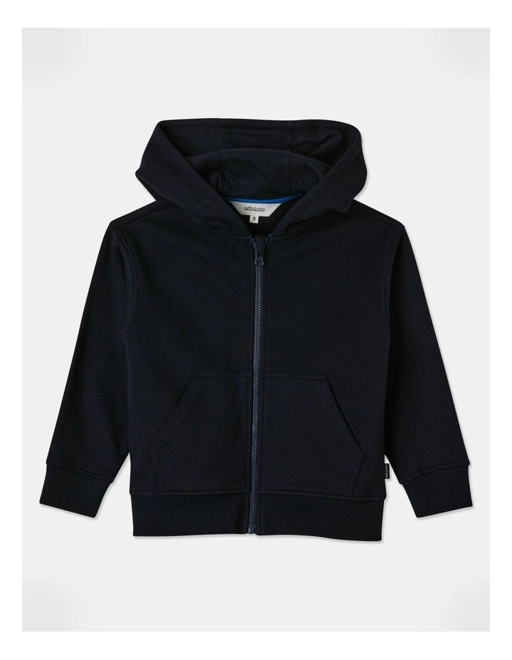 Essentials Zip Thru Hoodie in Navy