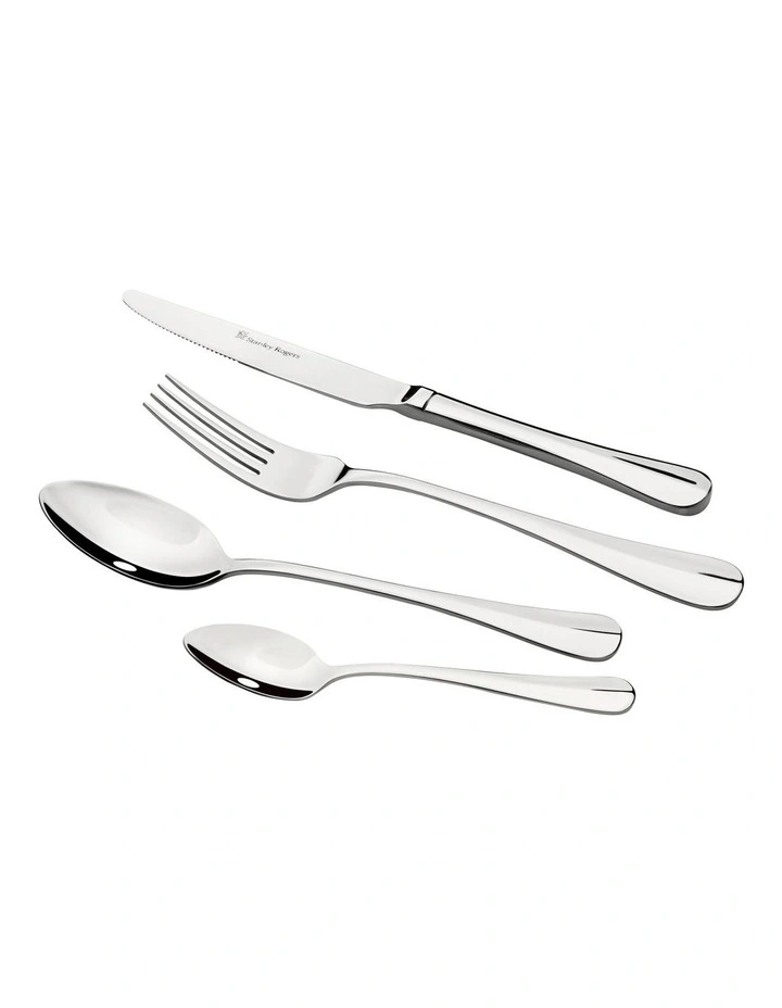 Baguette 30 Piece Cutlery Set in Silver