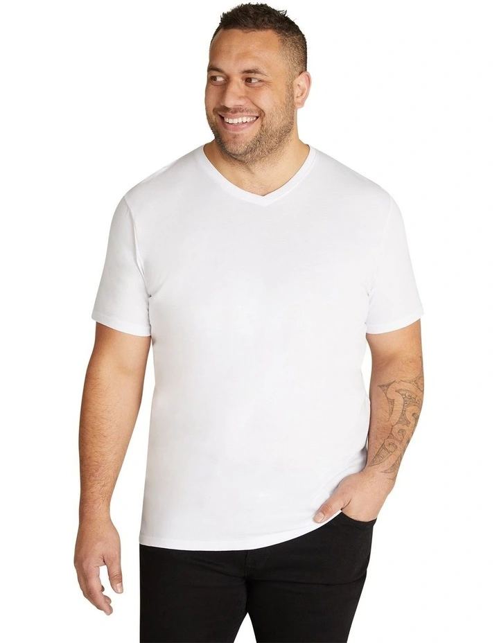 Essential V Neck Tee in White