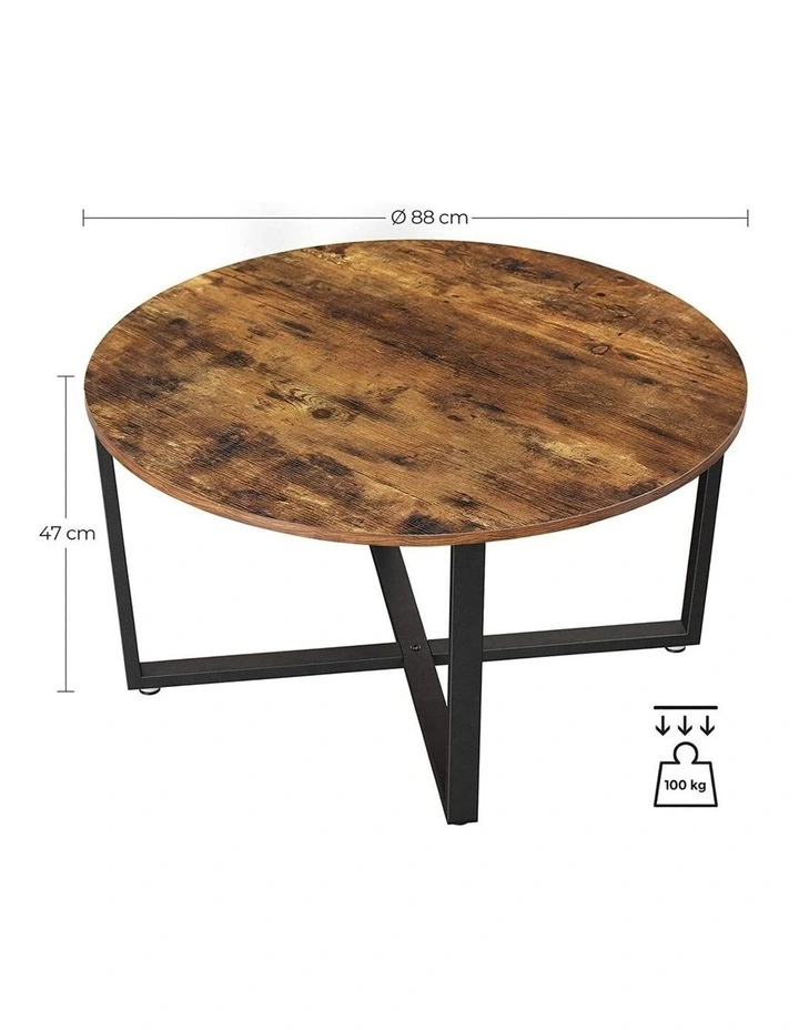 Round Coffee Table in Rustic Brown