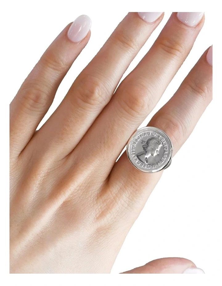 Threepence Coin Ring in Silver