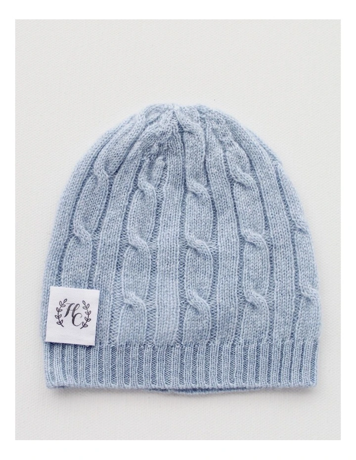Cashmere Baby Beanie in Baby Blue