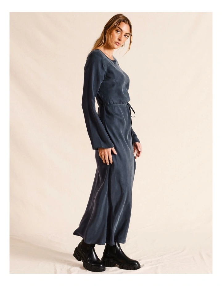 Cupro Maxi Dress in Navy