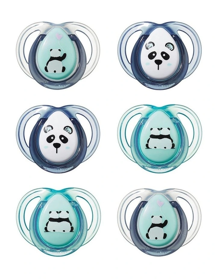 Tommee Tippee Anytime Pacifier 0-6M x 6 in Multi