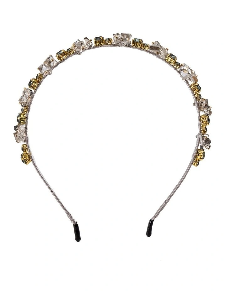 Bead Cluster Headband in Grey