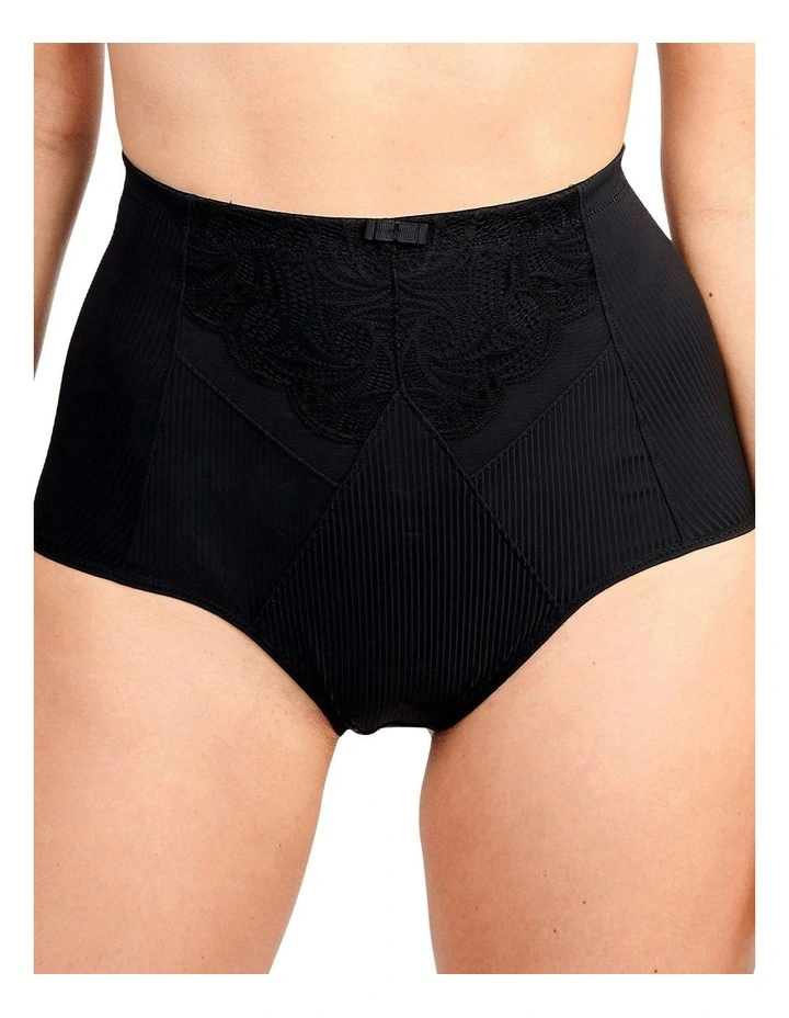 Ariane Essential Ribbed Microfibre High Waist Shaping Brief in Black