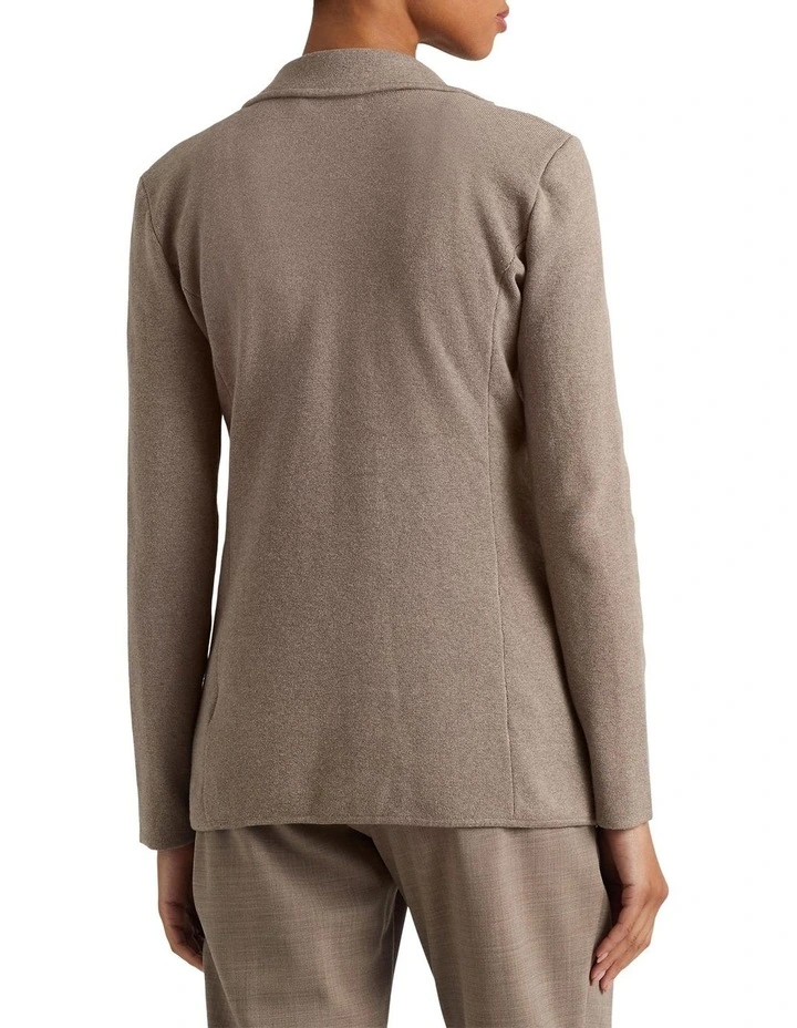 Tubular Trim Blazer in Brown