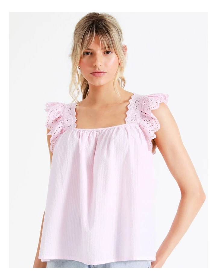 Ulemi Sleeveless Cotton Top in Parfait Pink