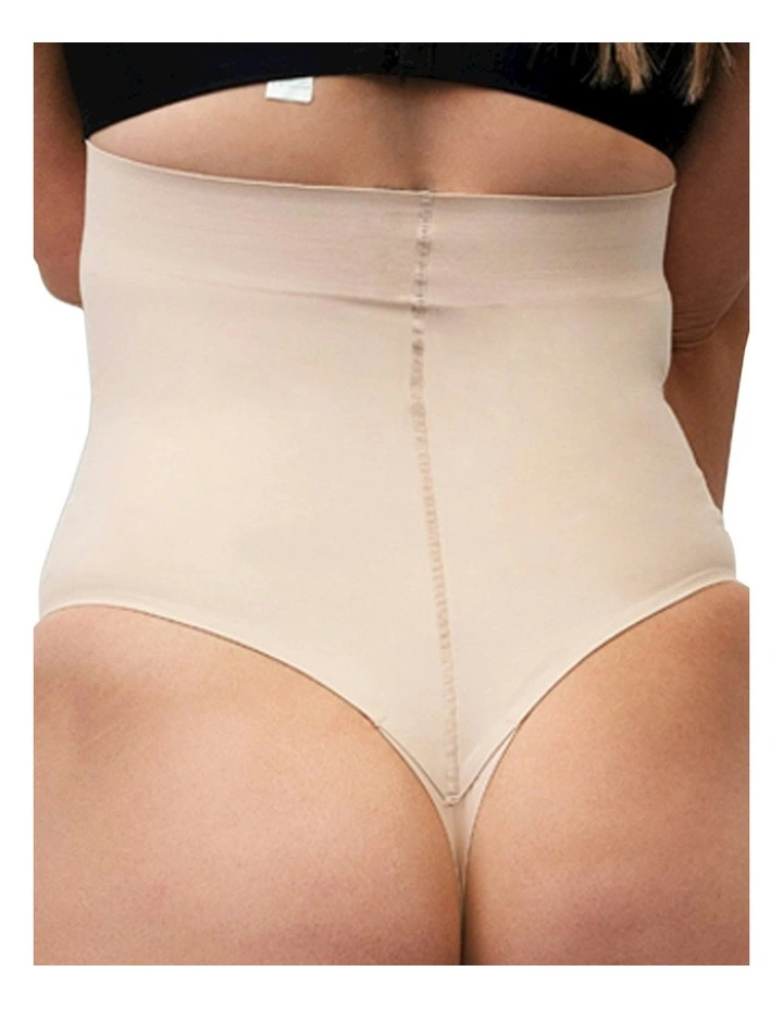 Sleek Essentials Ultra High Waist Shaping Thong in Warm Beige