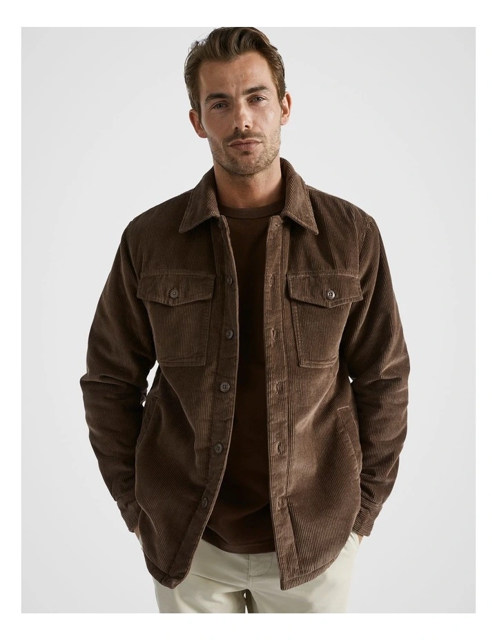 Cord Shacket in Chocolate