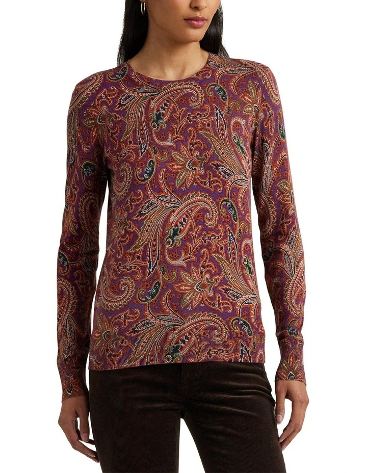 Paisley Cotton-Blend Sweater in Assorted