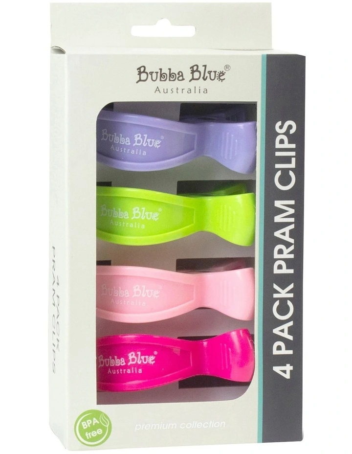 Pink Pram Clips 4 Pack