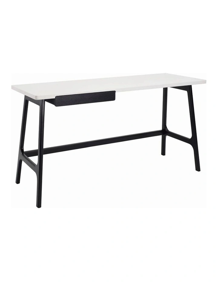 Morey Study Desk White and Black