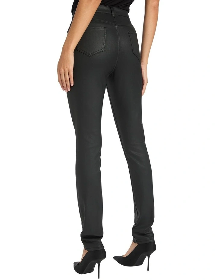 Kennedy Coated High Rise Jean in Black