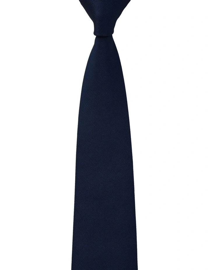 Textured Silk Slim Tie in Navy