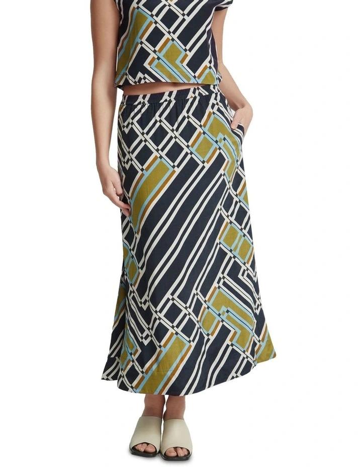 Brooke Printed Skirt in Black