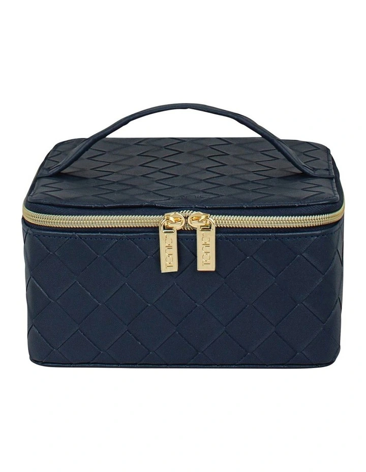 Woven Large Cube Bag In Navy
