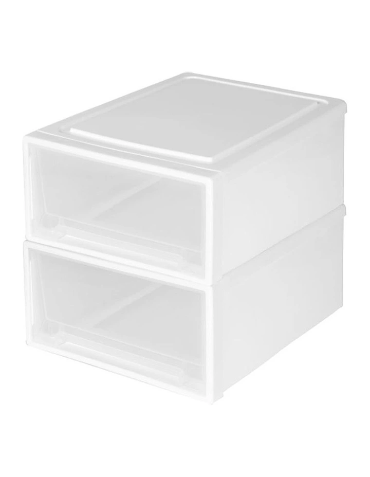 Plastic Storage Box 17L 2 Pack in White