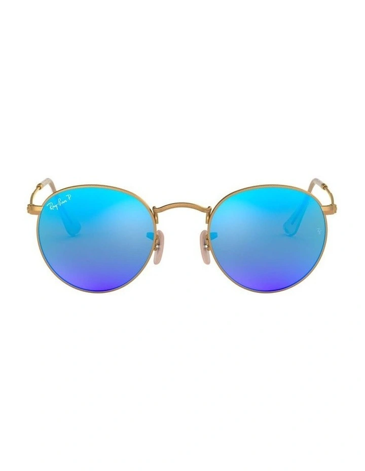 Round Gold RB3447 Polarised Sunglasses