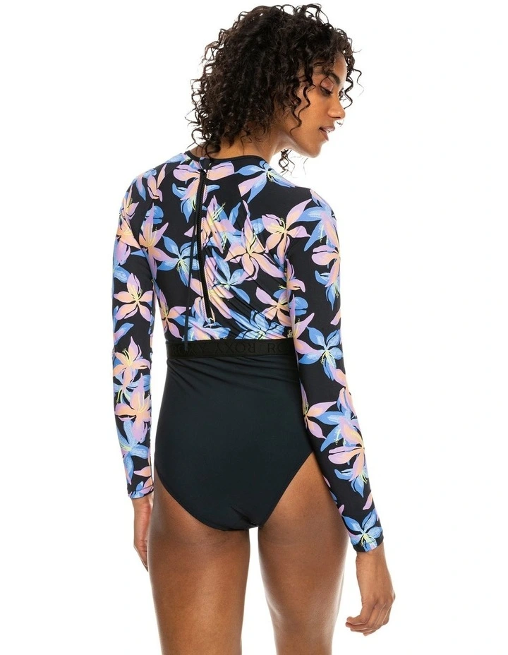 Active Long Sleeve One piece Swimsuit in Anthracite Kiss