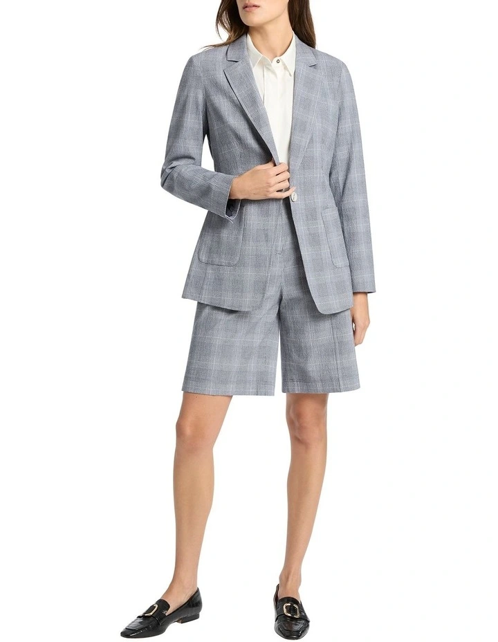 Leslie Check Jacket in Midnight