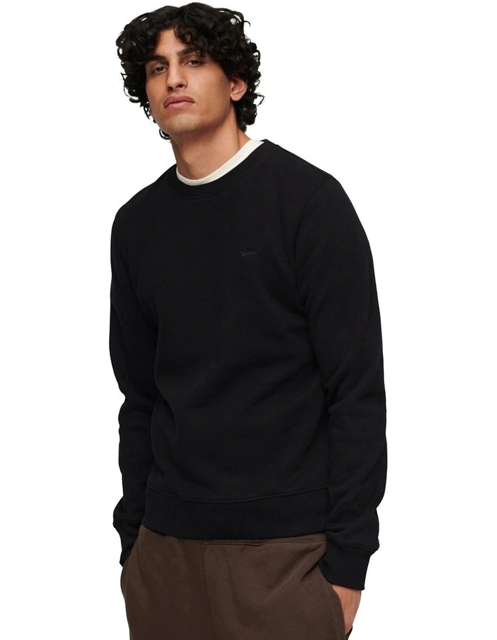 Essential Logo Crew Sweatshirt in Black