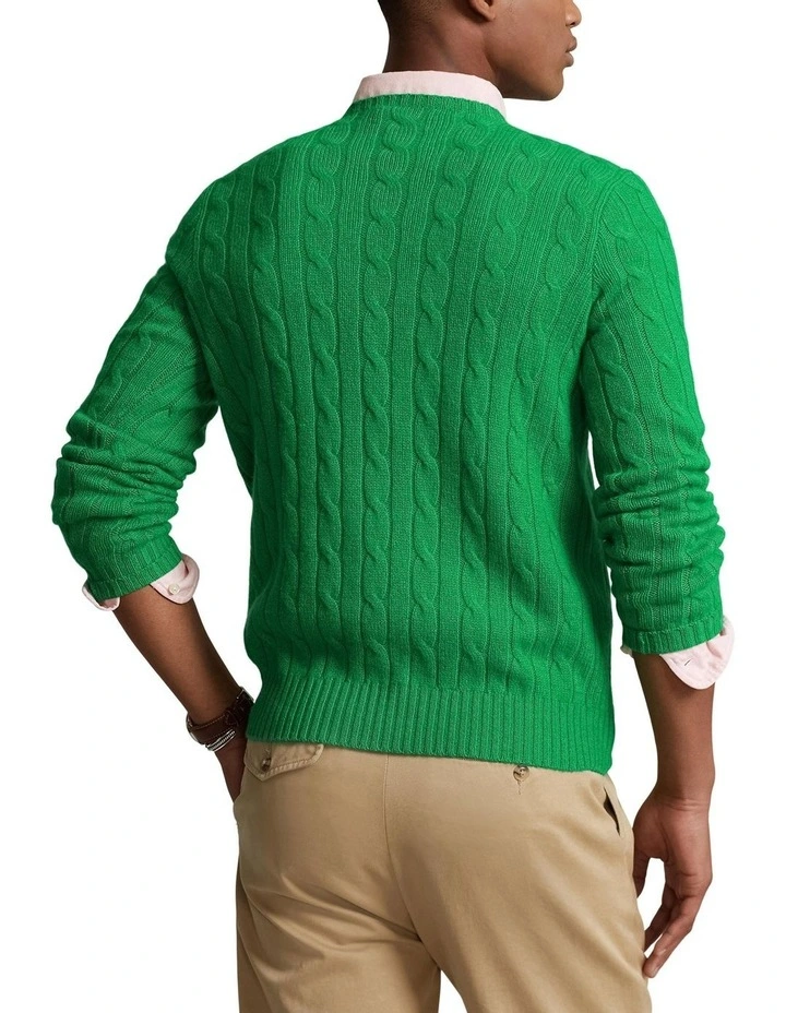 The Iconic Cable-Knit Cashmere Sweater in Green