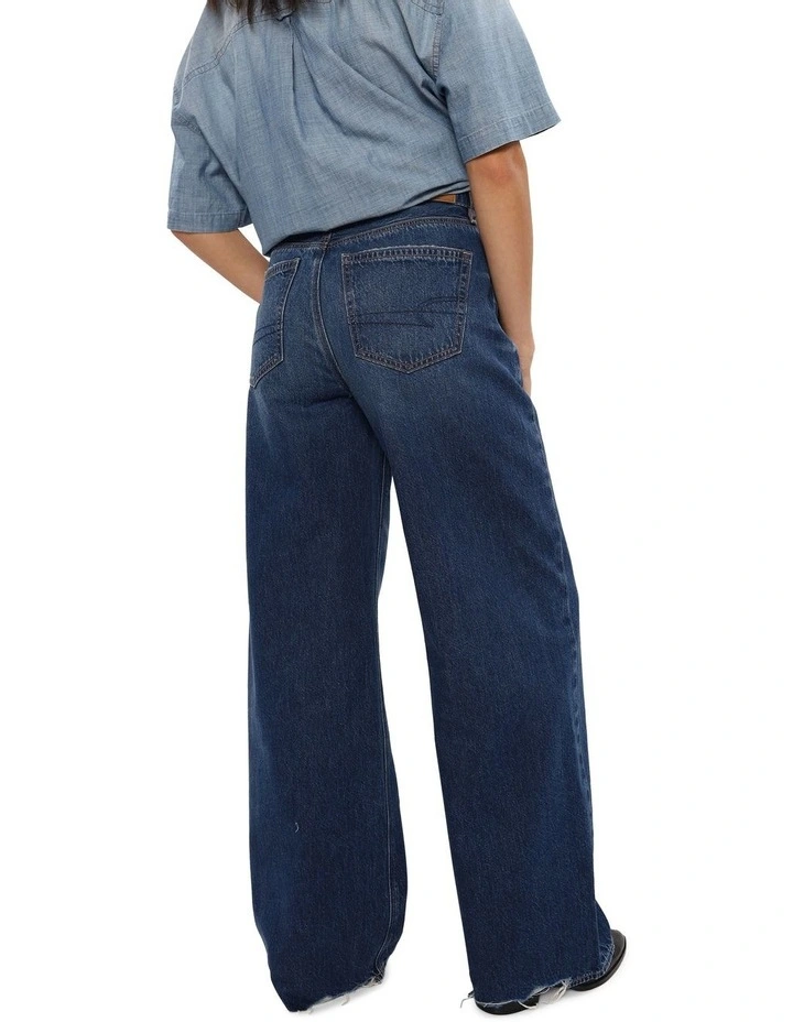 Dreamy Drape Super High Waisted Baggy Wide Leg Jean in Dark Wash