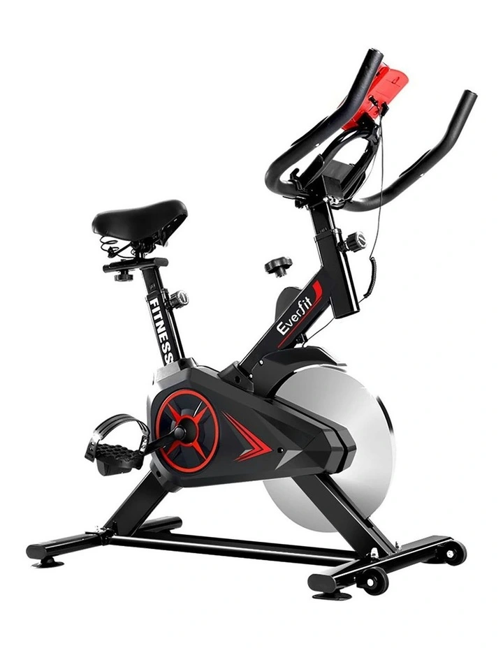 Flywheel Cycling Adjustable Spin Exercise Bike in Black