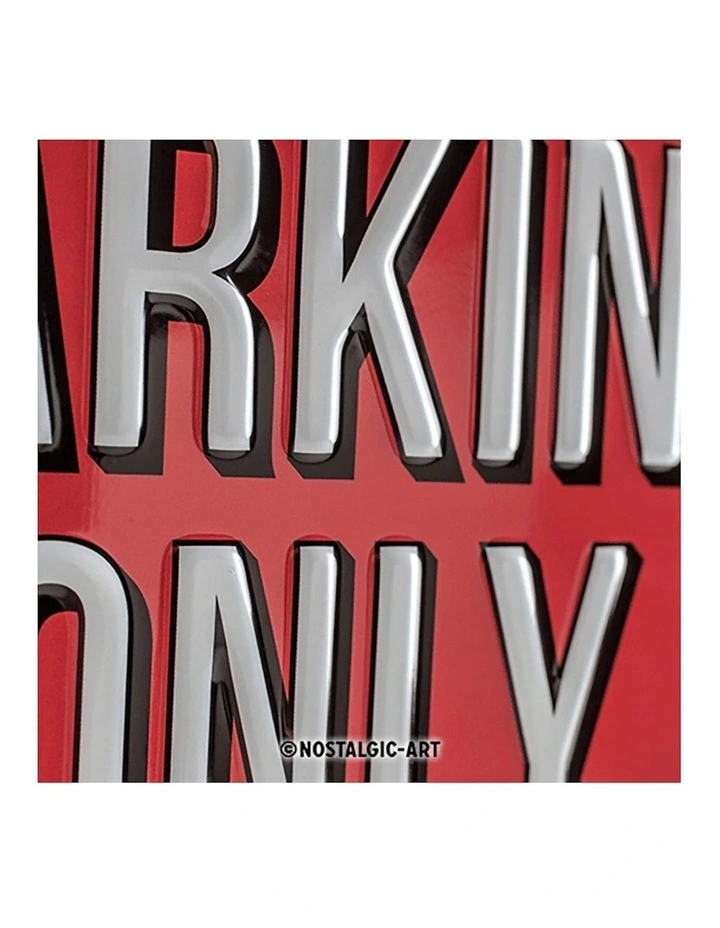 Mini Parking Only Medium Metal Sign 20x30cm in Multi