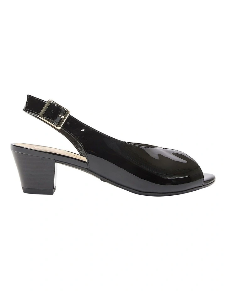 Hilda Sandals in Black Patent